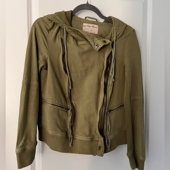 We The Free Free People Carmen Moto Jacket in Olive Sparrow - XS - Picture 8 of 16